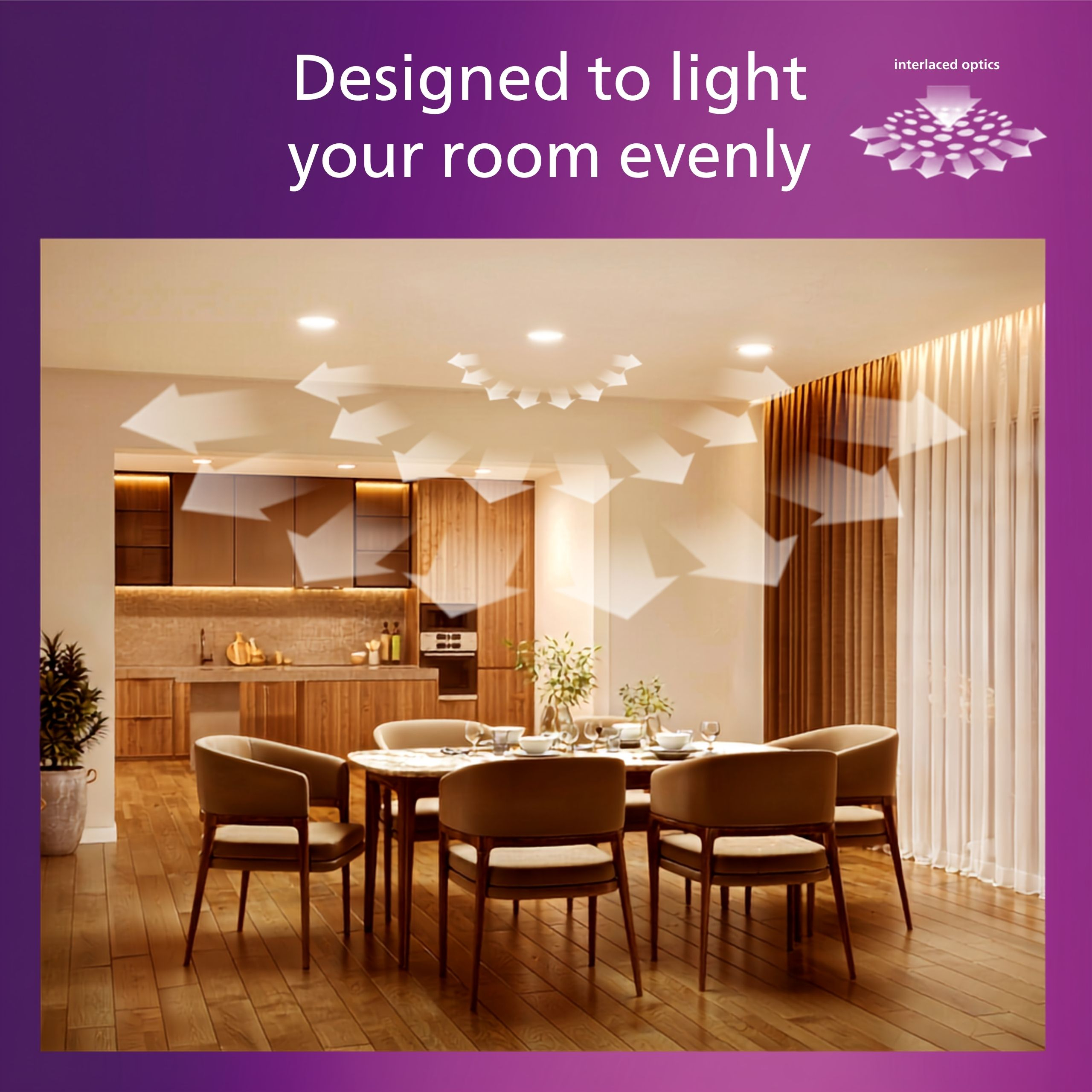 Philips Meson UltraBright LED Downlight 9W/13W Warm White, EyeComfort