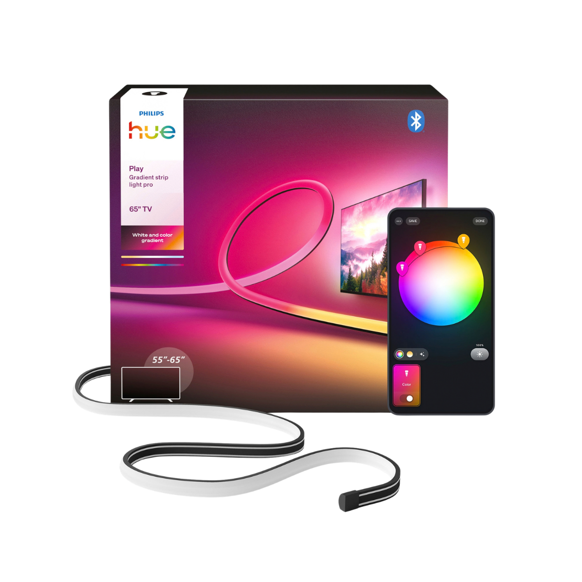 Philips Hue Play Gradient Strip Light Pro TV Backlight, 65–85 Inch – 85 Inch