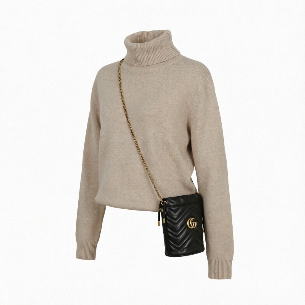 Gucci GG Marmont Mini Bucket Bag, Black Calfskin
