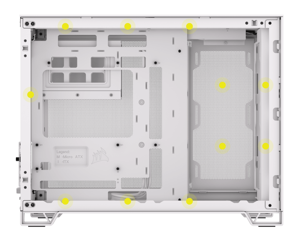 CORSAIR 2500D AIRFLOW Micro ATX Dual Chamber PC Case, White