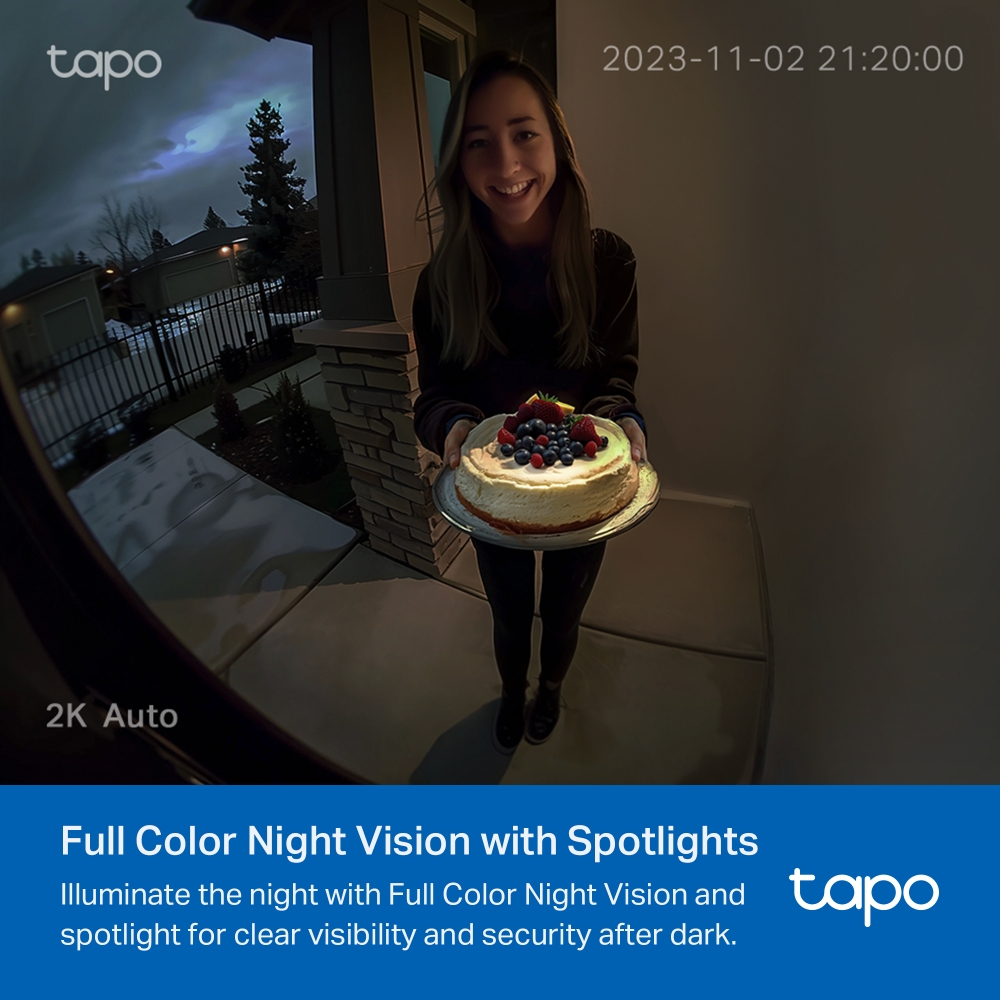 Hero view of Tapo D210 Video Doorbell with included chime