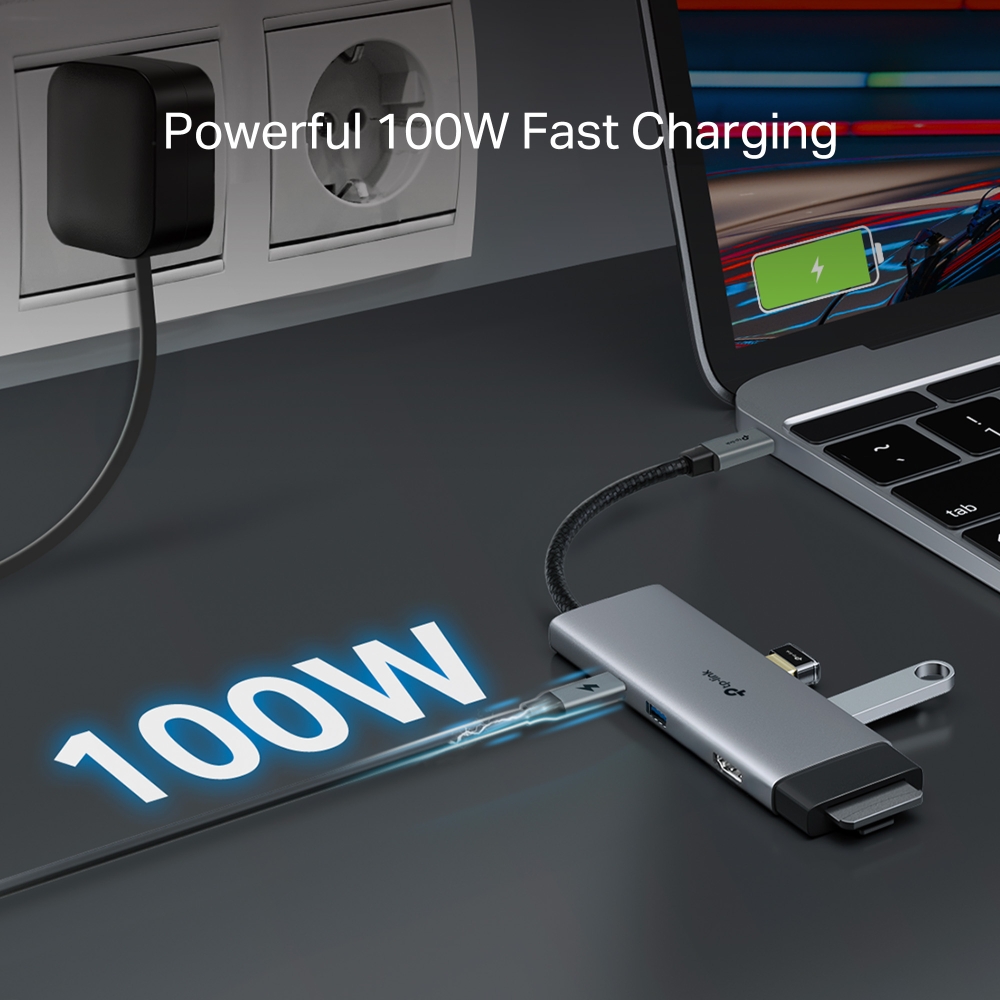 Hub features a braided reinforced cable and durable aluminium casing for daily carry-friendly compact form factor.