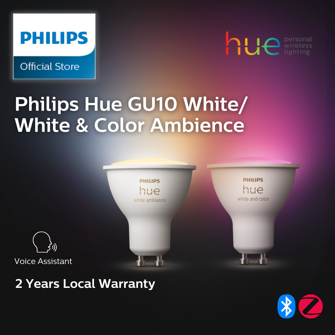 Philips Hue GU10 White Ambience / White and Color Ambiance LED Smart Spot Light (Bluetooth, Apple Homekit, Google Assistant) – Color Ambience