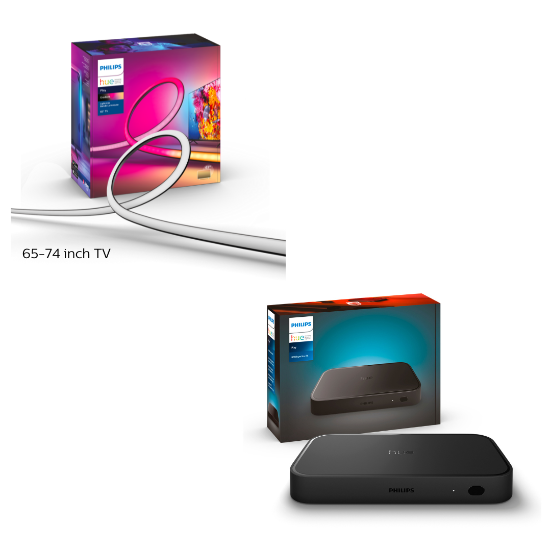 NEW Philips Hue Play TV Gradient Lightstrip 65inch (KR Plug) | Home Movie Entertainment Bundle - Hue TV Gradient Lightstrip 65 inch, Hue Sync Box, Hue Play Bar (Hue Bridge and Hue Sync Box Required) – No, I have one / + Hue Sync Box