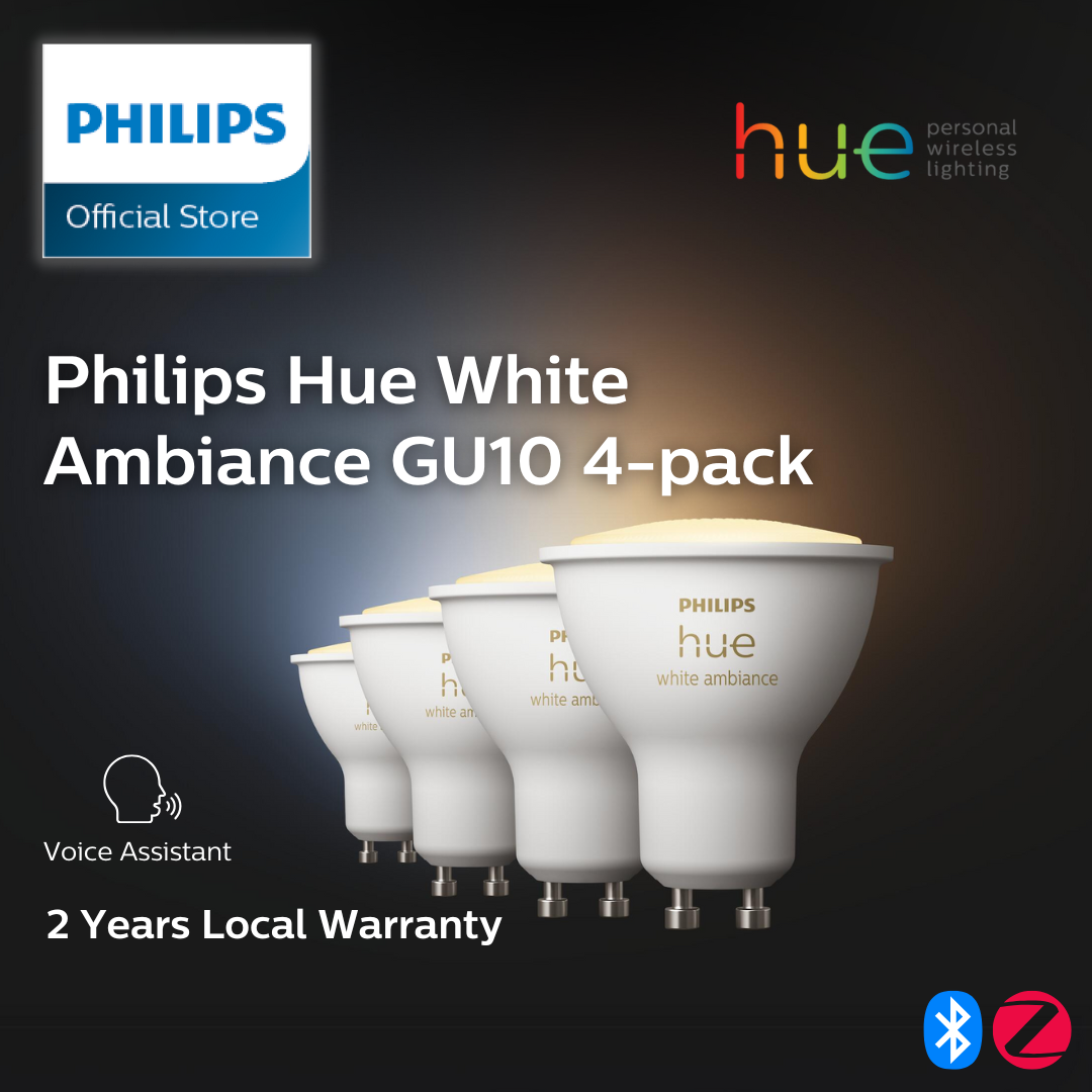 Philips Hue White Ambiance LED Smart Spot Light GU10 (Latest Model, Compatible with Bluetooth, Amazon Alexa, Apple HomeKit, and Google Assistant)