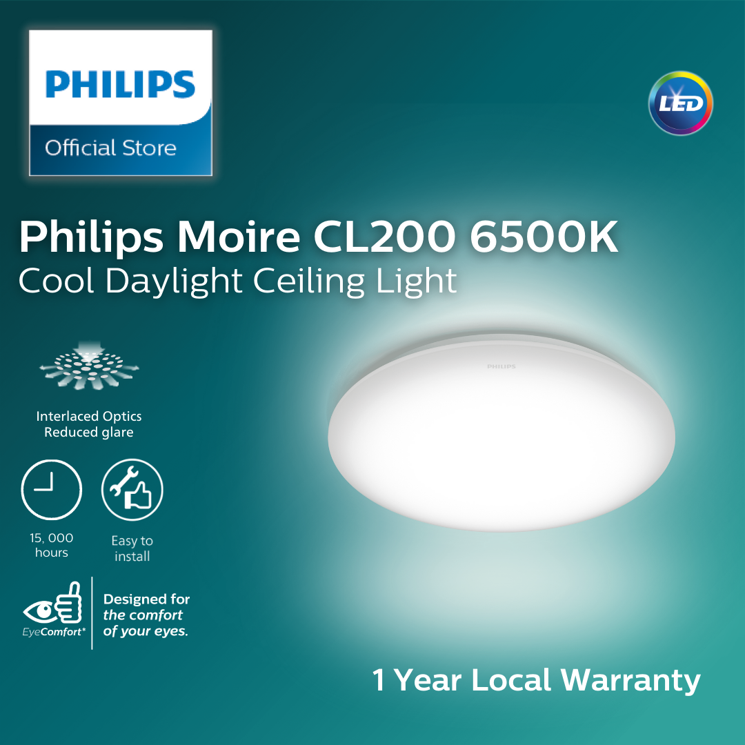Philips Moire CL200 LED Round Ceiling Light, slim with Eye Comfort Technology – 10W/ 250mm