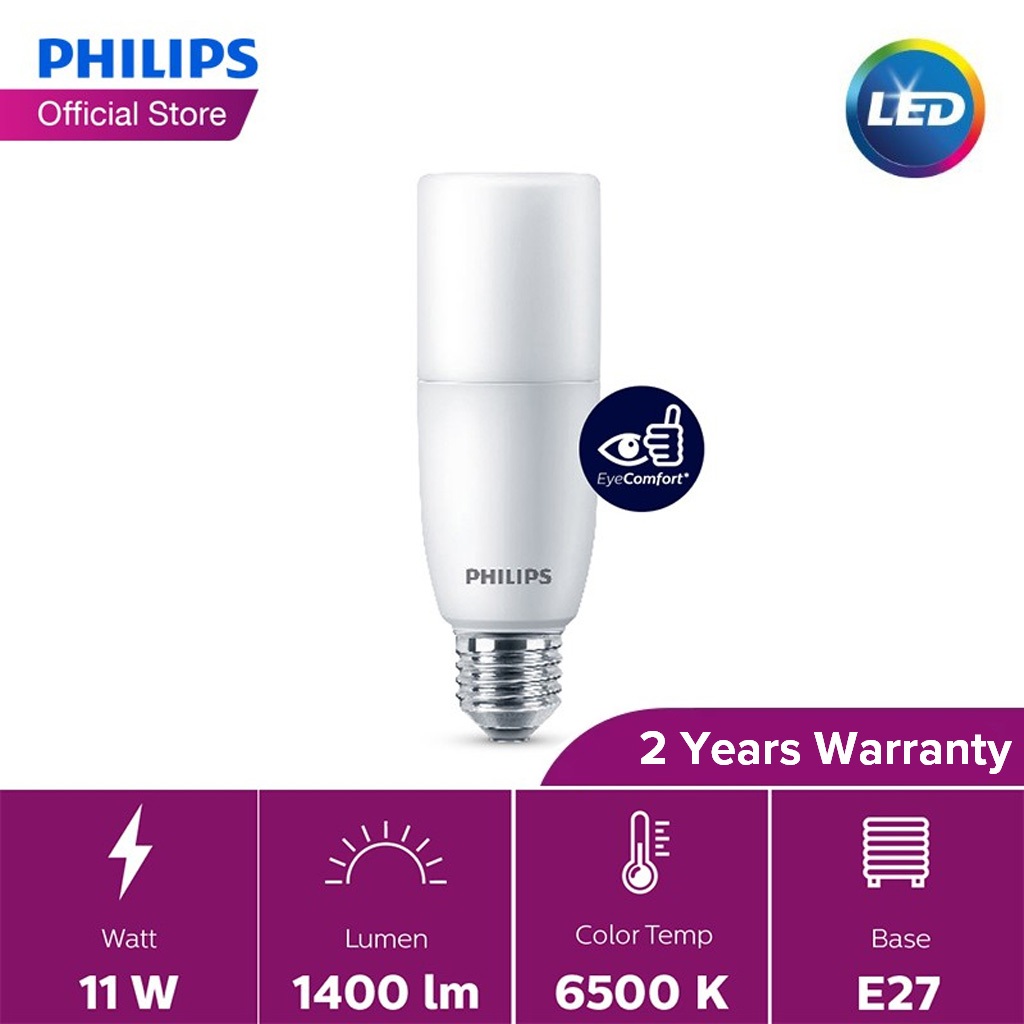 Philips LED Stick E27 Bulb 7.5/9.5/9W (3000K/4000K/6500K) – 11W 6500K