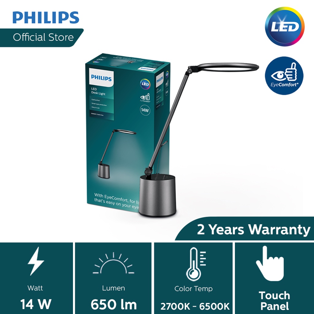 Philips LED Darwin Table / Desk Lamp 2700-5000K 14W Light for Home Indoor Lighting, Reading, Study, Office