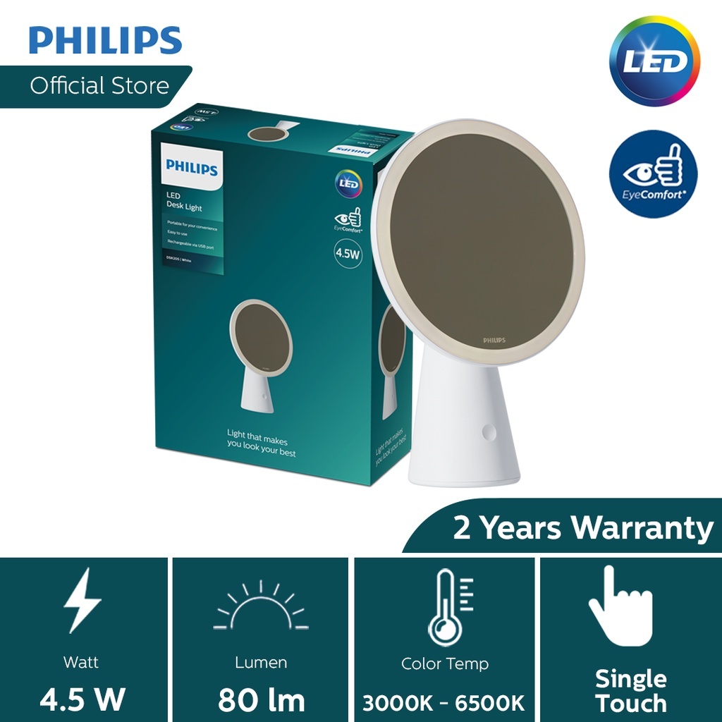 Philips LED Vanity Mirror Lamp 3000-5000K 4.5W Light for Home Indoor Lighting, Cosmetics, Beauty & Skincare – White