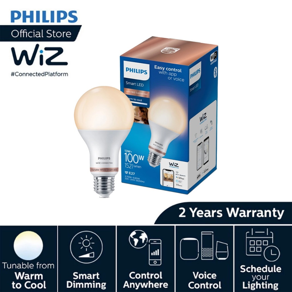 Philips Smart Lighting WFB 100W A67 E27 922-65 RGB/TW 1CT/6 (Powered By WiZ) – 100W A67 E27 TW