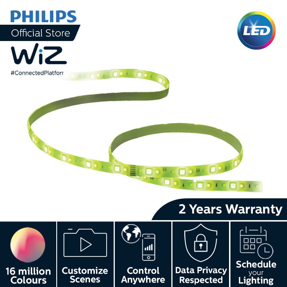 WiZ Smart Lighting White and Coloured LED Strip 2-meter Starter Kit