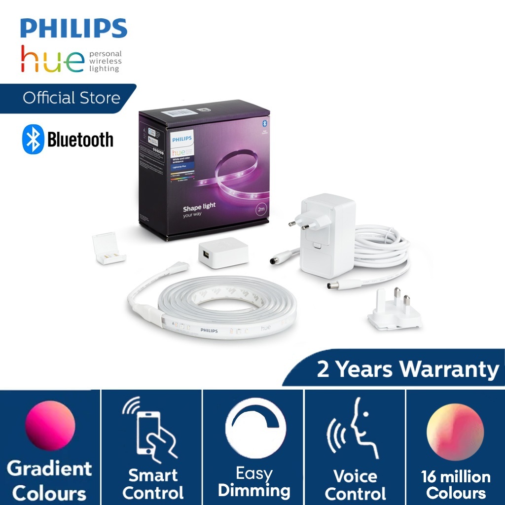 Philips Hue Smart LED White & Color Ambience 1M Extension Strip (V4)/ 2M Lightstrip Plus – 2M Lightstrip