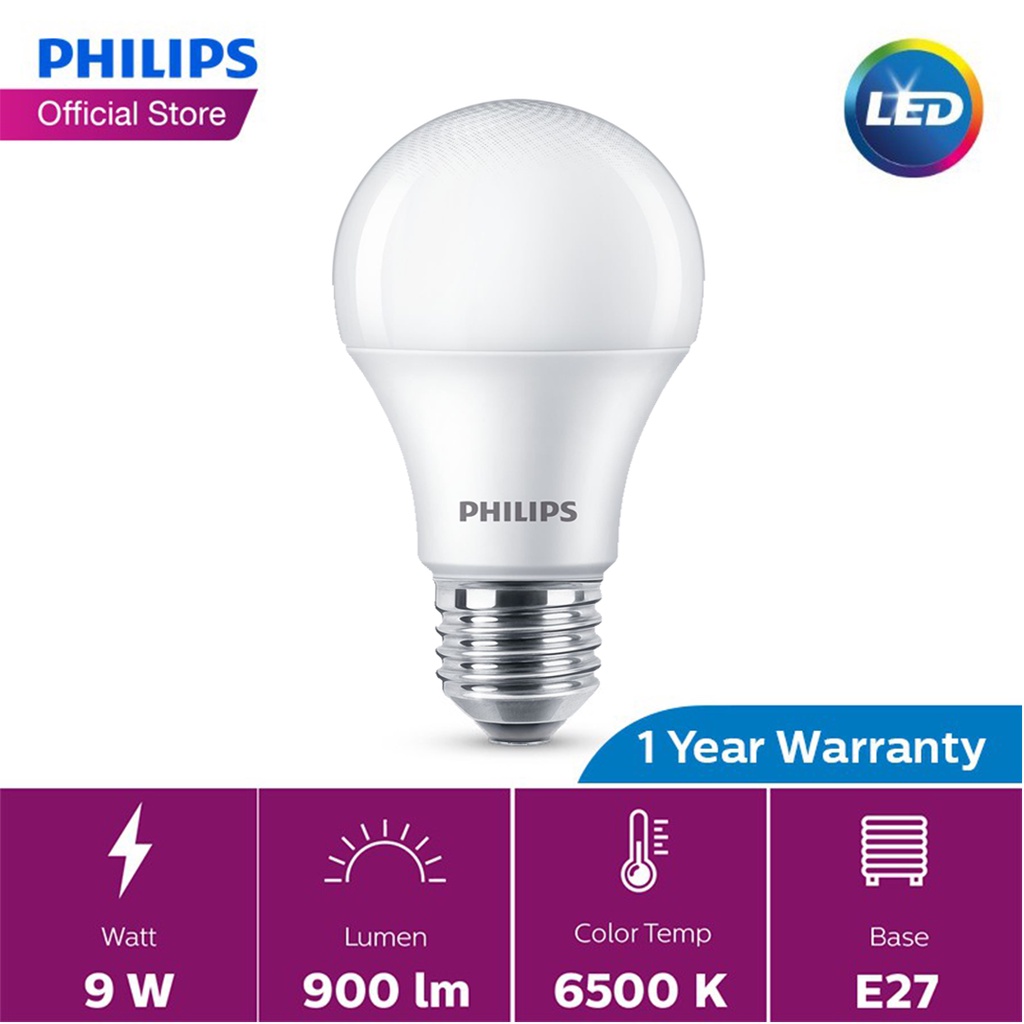 Philips Essential LED E27 Bulb 9W/11W (3000K/ 6500K) – 9W 3000K