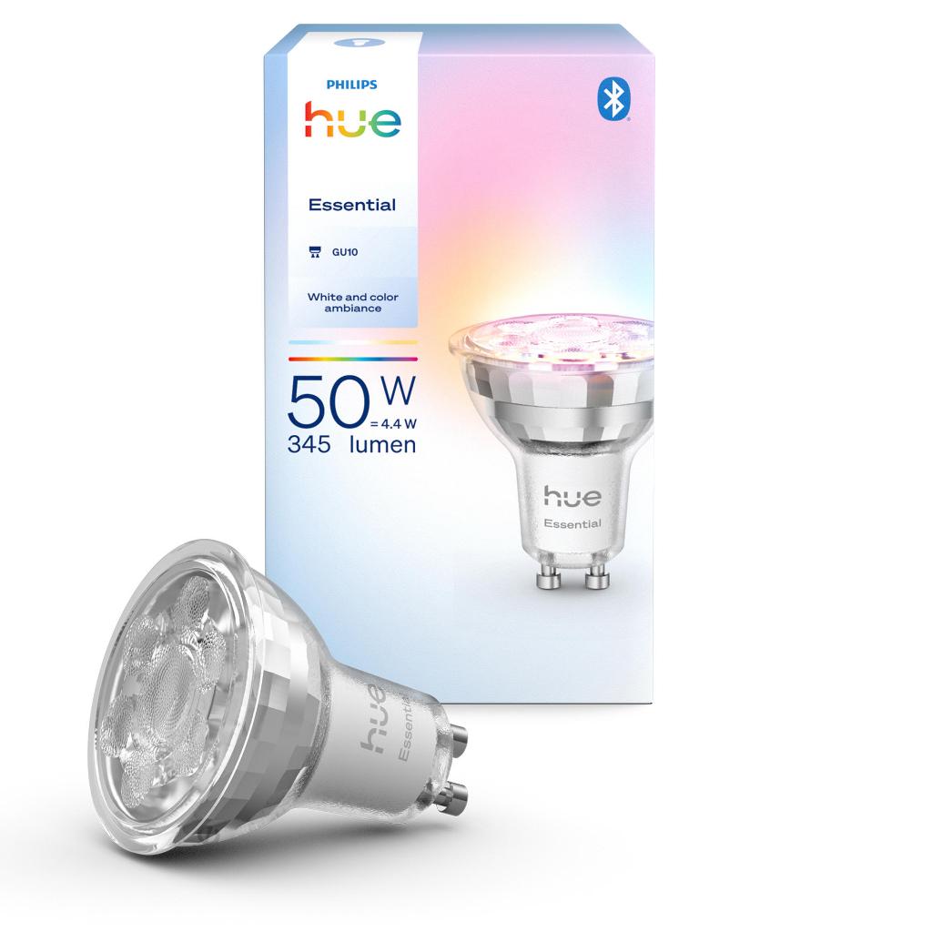 Philips Hue Essential Smart LED E27/ GU10, White and Color Ambiance, 2200K-6500K, Dimmable, Works with Alexa, Google Ass – 2PACK / GU10