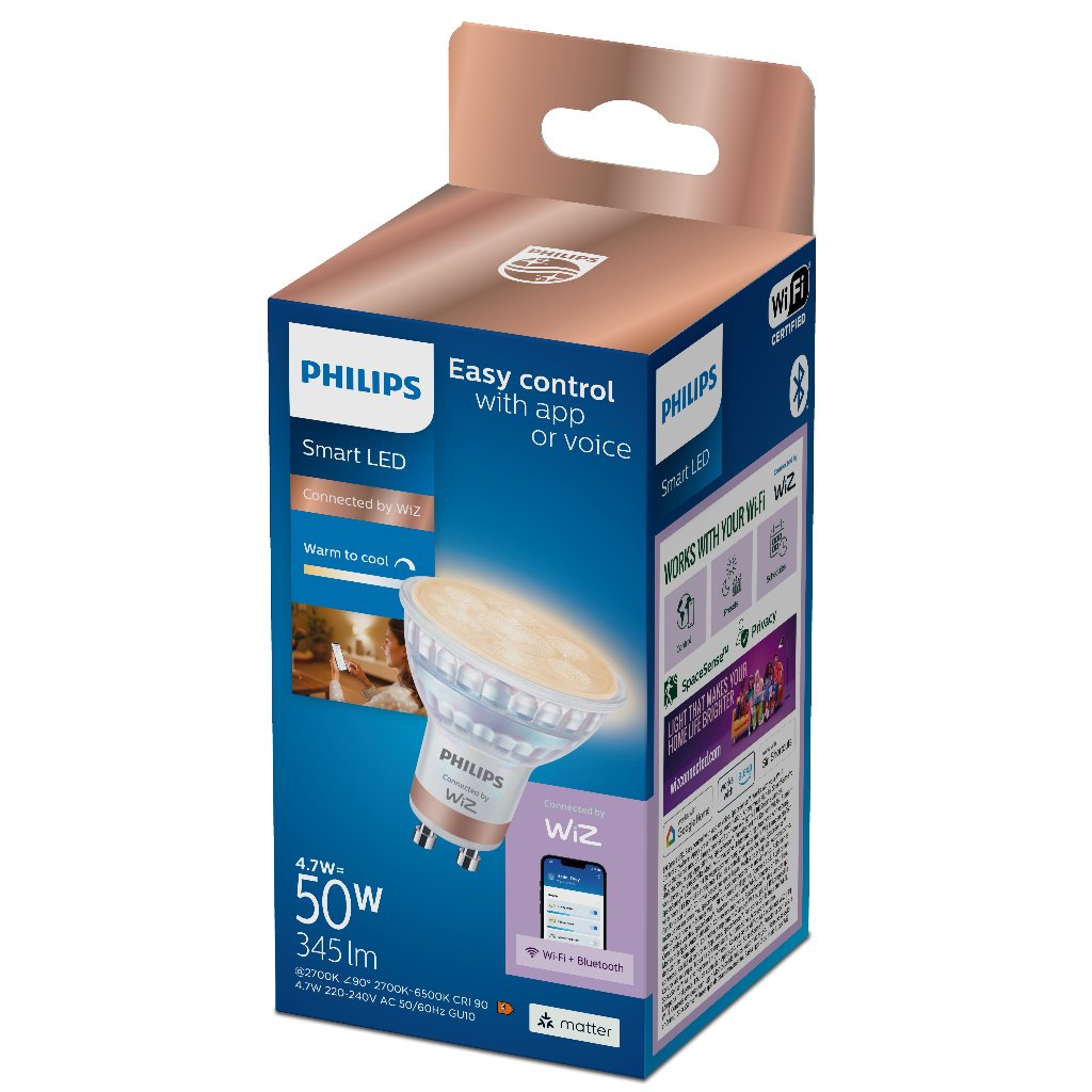 Philips Smart LED Wi-Fi Bulb E27/ GU10 - RGB and Tunable White - 16 million colors – GU10 - TW