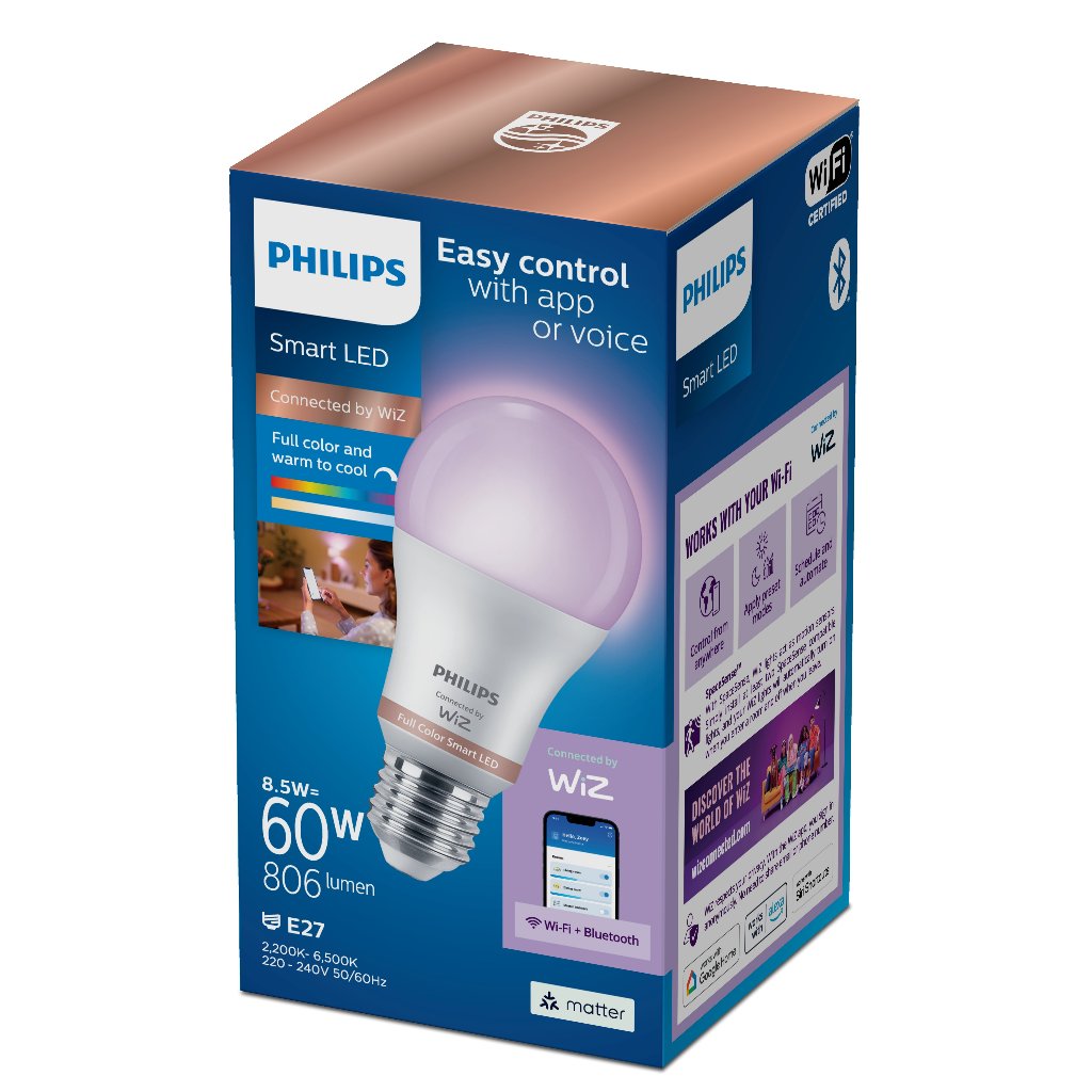 Philips Smart LED Wi-Fi Bulb E27/ GU10 - RGB and Tunable White - 16 million colors – E27 - RGB