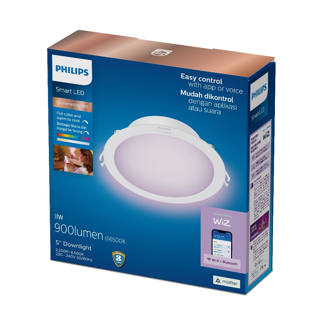 Philips Smart LED Wi-Fi Downlight (4/5/6 inch size) - RGB 16 million colors with voice control – 5 inch