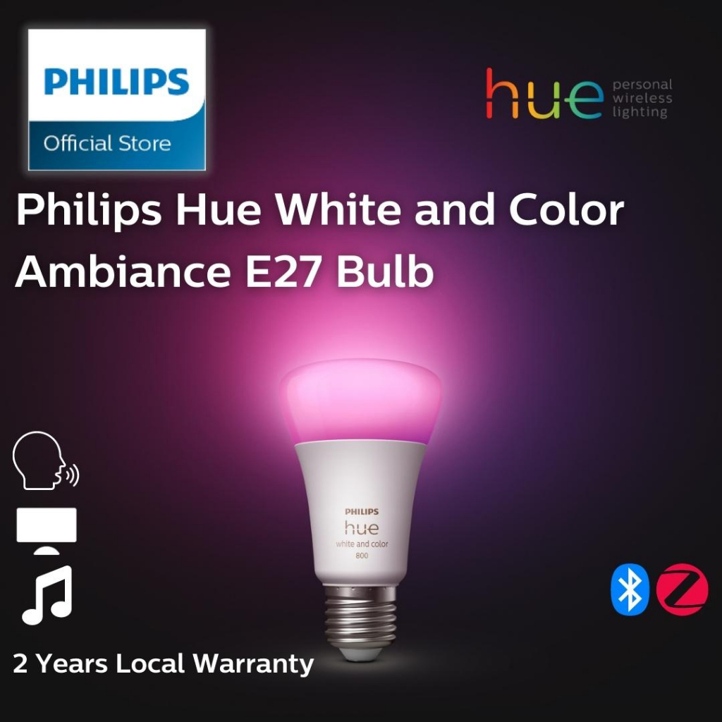 Philips Hue White and Color Ambiance E27 Smart Bulb, 800 Lumens – 4 Packs