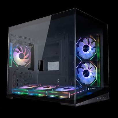 Tecware Vertex TG Matx Casing w/ 6 x Lumi ARGB Fans - Black