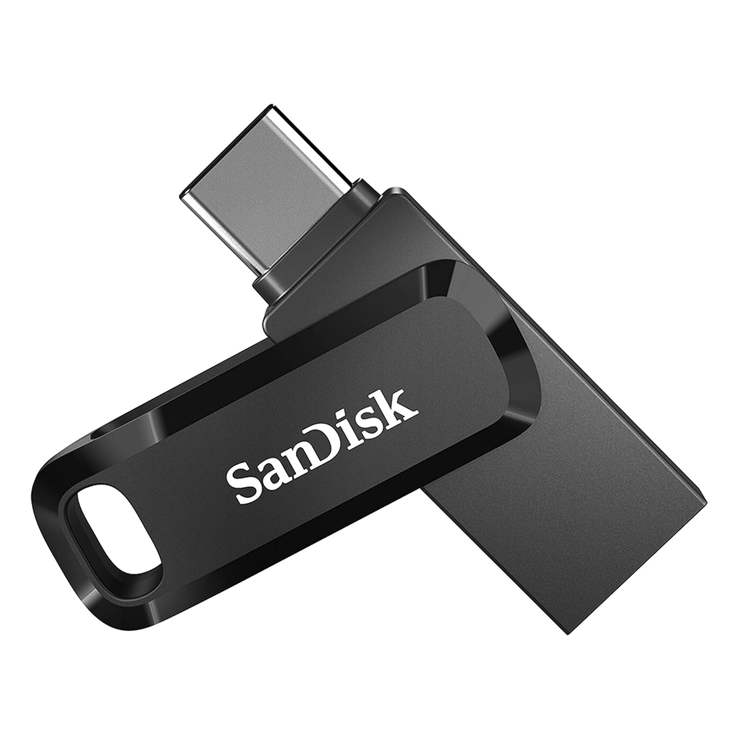 SanDisk Ultra® Dual Drive Go USB Type-C™ Flash Drive, SDDDC3 128GB, USB3.2 Gen 1 Type C / Type A, Swivel Design, Black, 5Y – Black