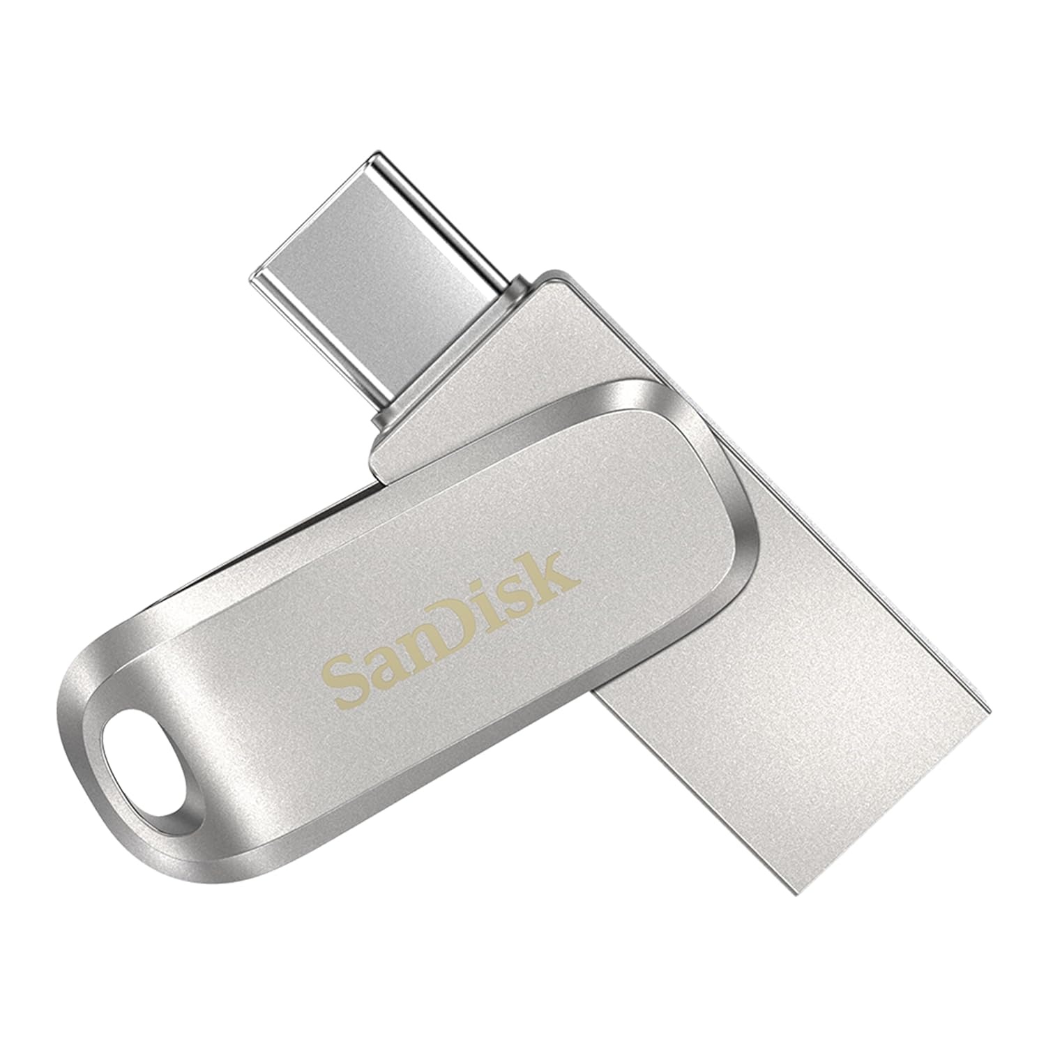 SanDisk Ultra® Dual Drive Luxe USB Type-C Flash Drive, SDDDC4 512GB, USB3.2 Gen1 Type C / Type A, Metal, Swivel Design, 5Y – White