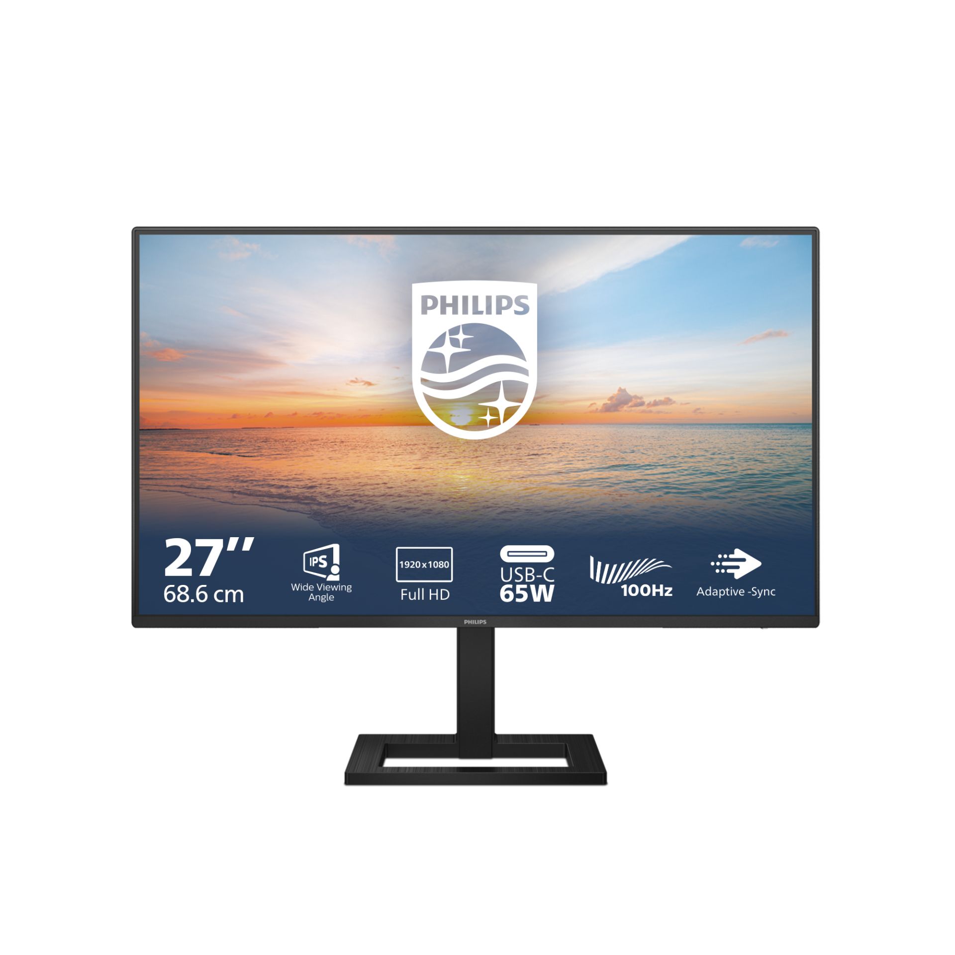 PHI 1017 27E1N1300AE 27"/FHD/IPS/100Hz/1ms(MPRT)/4ms(GtG)/AdaptiveSync/Adjustable Stand/HDMI1.4/USB-C PD65W/Spk/USB Hub