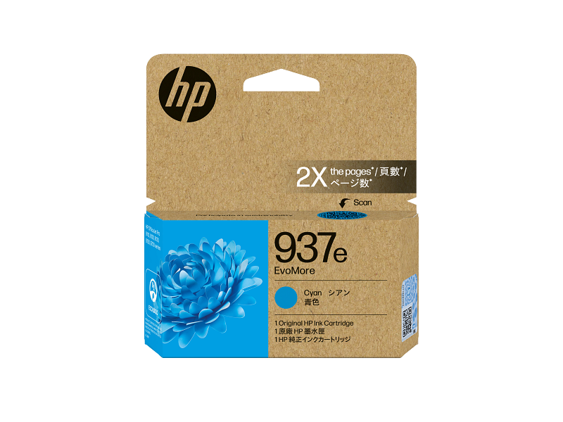 HP HP 937E EVOMORE CYAN ORIGINAL INK CRTG