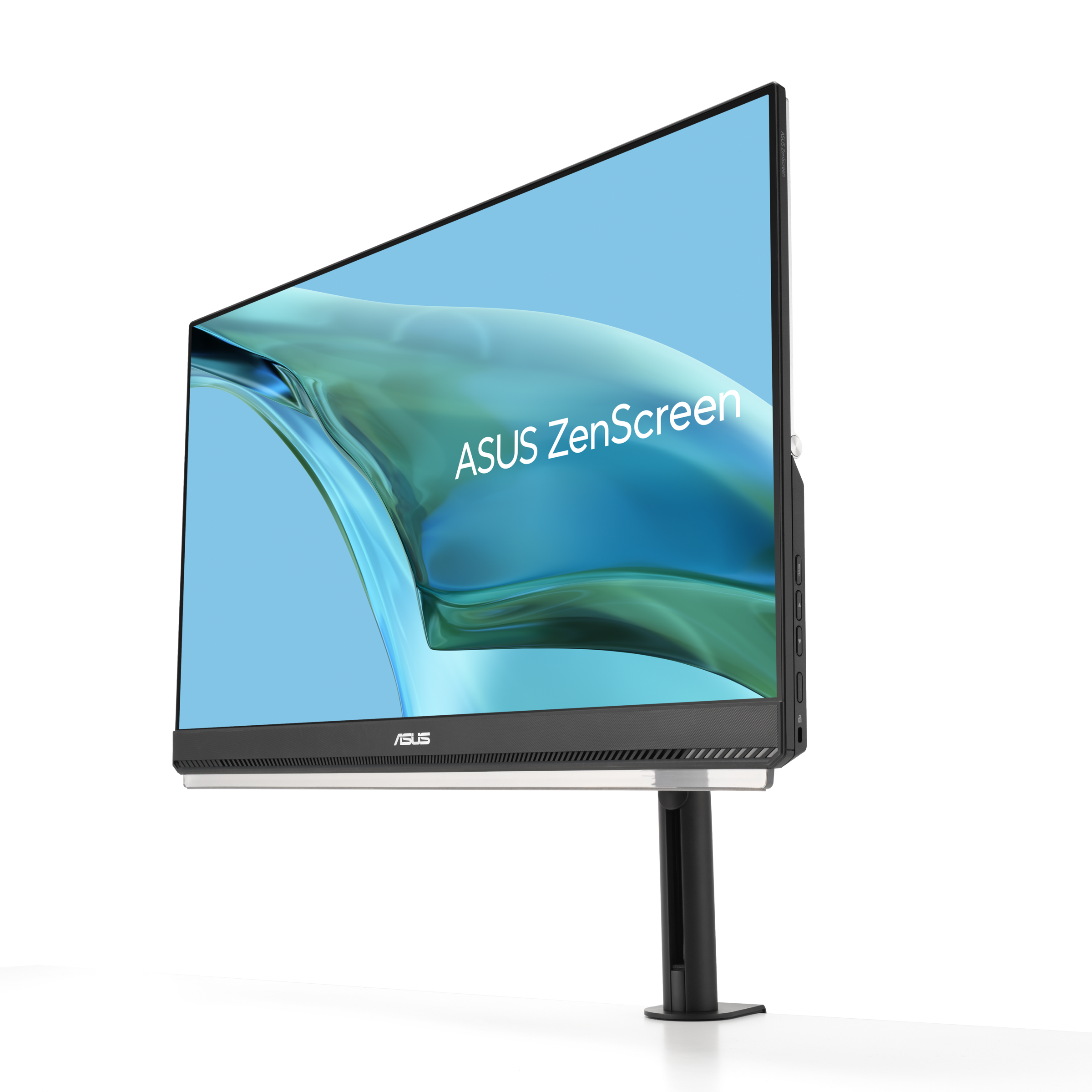 ASUS ZenScreen MB249C portable monitor – 24-inch (23.8 viewable) FHD (1920 x 1080), frameless panel, IPS technology, anti-glare, USB-C®, speakers, carrying handle/kickstand design, C-clamp, partition hook, Green sustainability