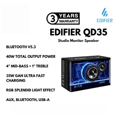 Edifier QD35 Tabletop Bluetooth RGB Speaker โ Black