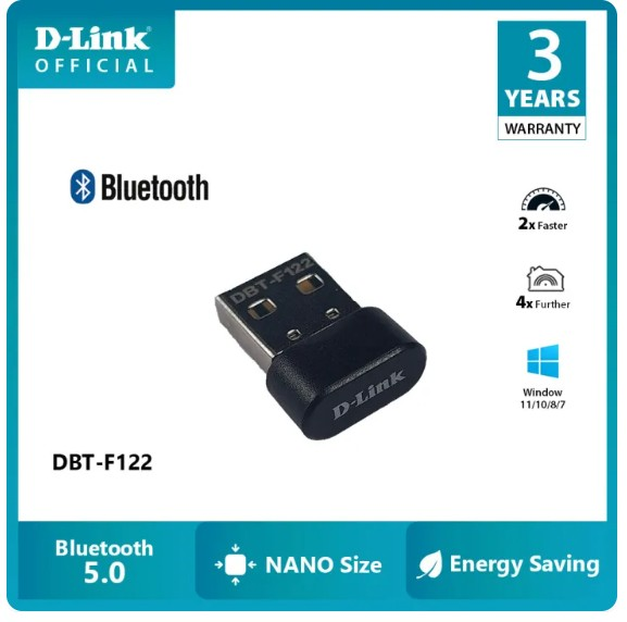 D-Link USB Nano Bluetooth 5.0 Dongle (DBT-F122)