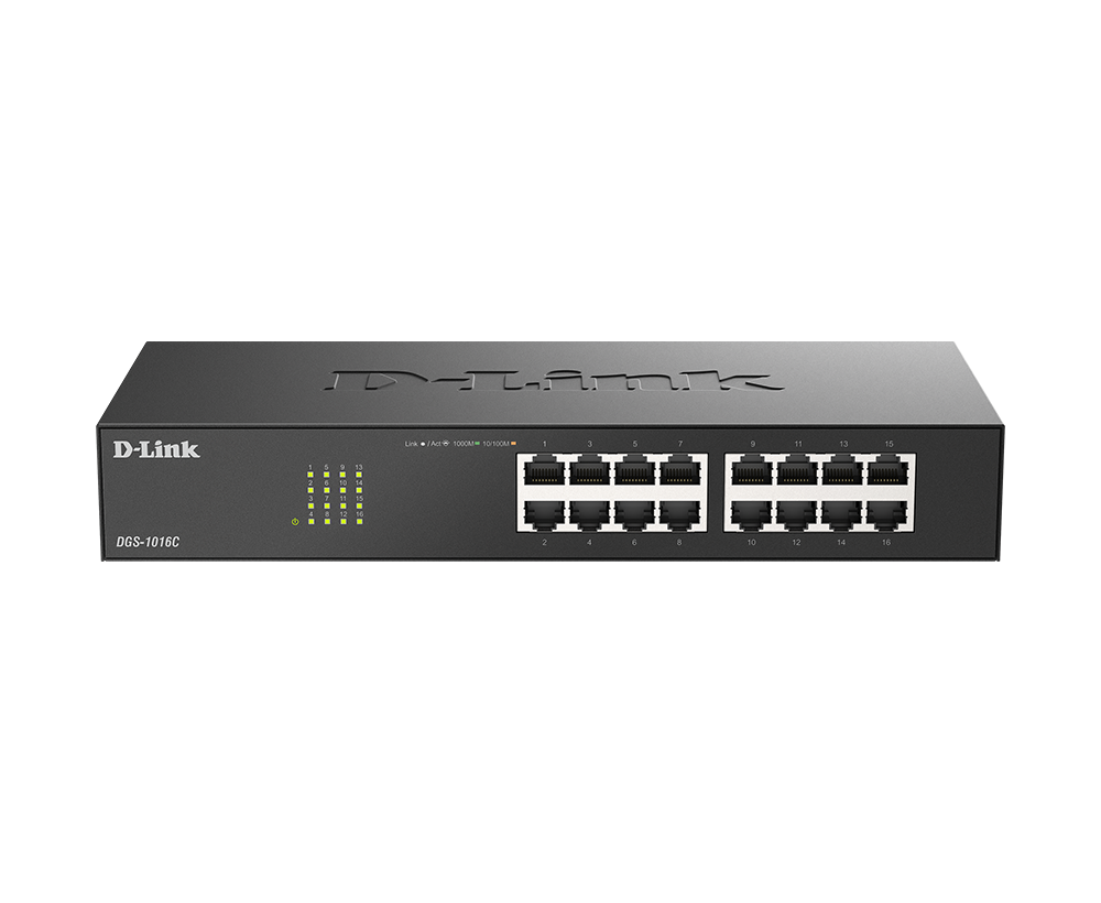 D-Link 16-Port Gigabit Unmanaged Switch Metal Rackmount (DGS-1016C)