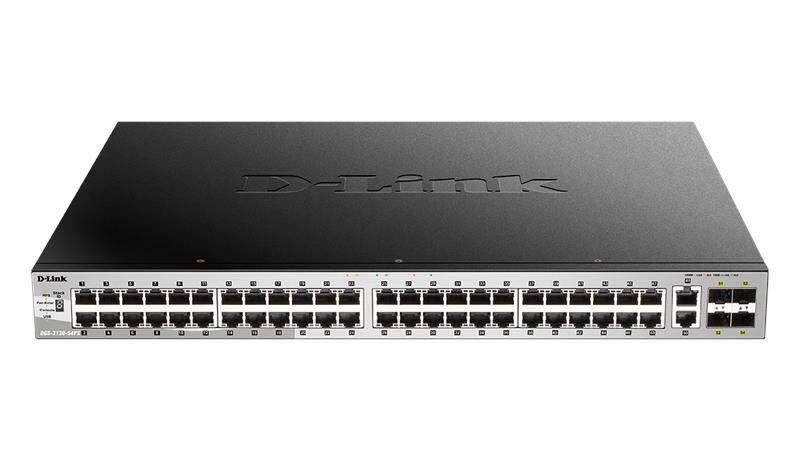D-Link 48-Port L3 Stackable Managed PoE Switch with 10G Uplink & 10G SFP+ Ports (DGS-3130-54PS)