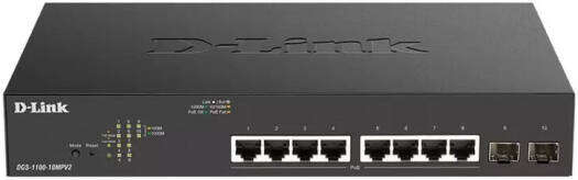 D-Link 10-Port Gigabit Smart Managed PoE Switch with 2 SFP Uplink Ports (DGS-1100-10MPV2)