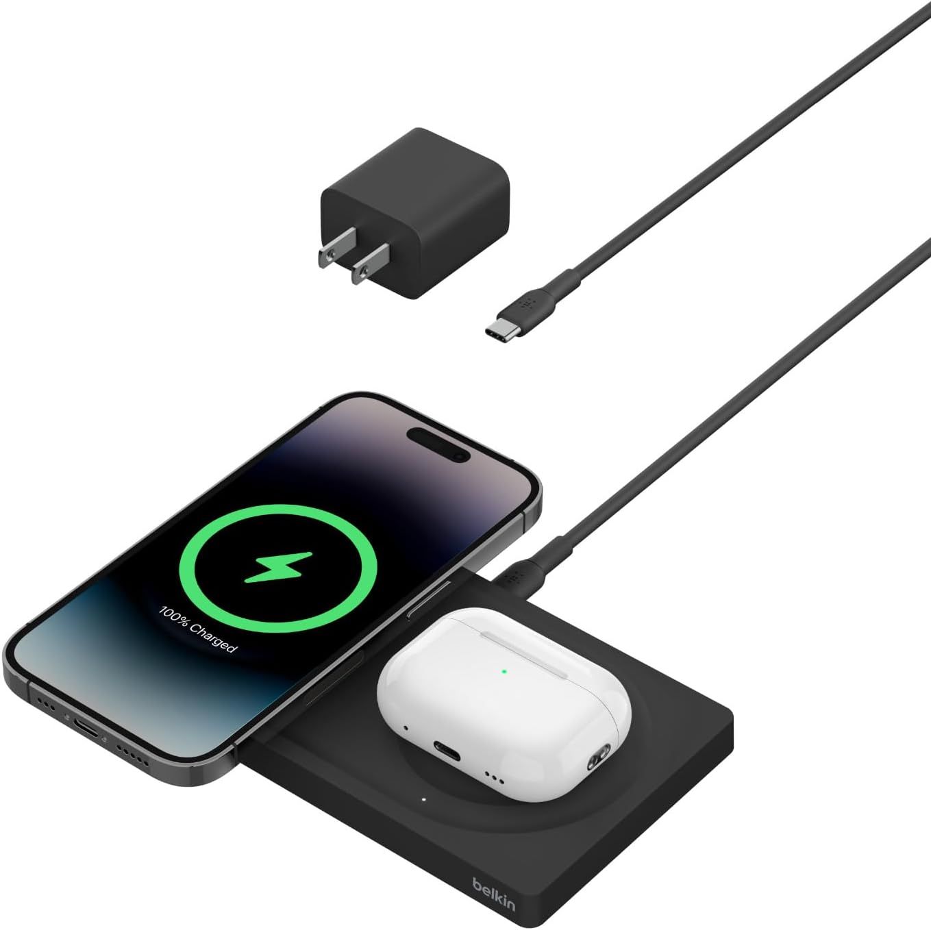Belkin MagSafe 2-in-1 Wireless Flat Charge Pad โ Black