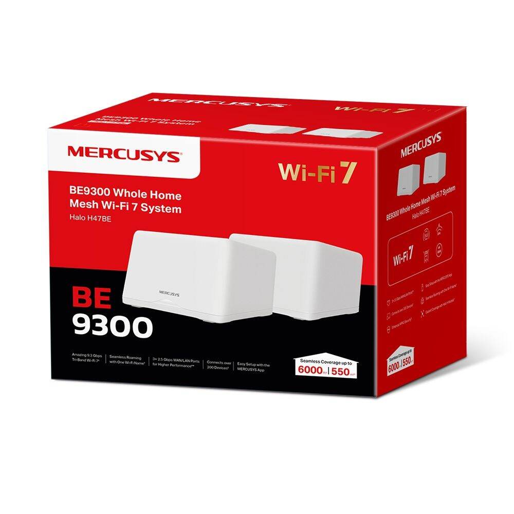 Mercusys Halo H47BE(2-pack) BE9300 Whole Home Mesh Wi-Fi 7 System