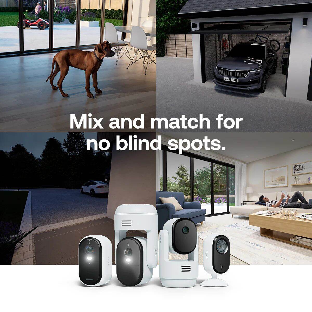 Arlo Essential 3 2K Outdoor Wireless Battery-Powered Security Camera with Spotlight โ 2 Camera Pack