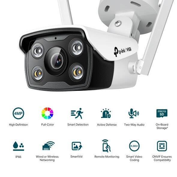 TP-Link VIGI C340-W(4mm) VIGI 4MP Outdoor Full-Color Wi-Fi Bullet Network Camera