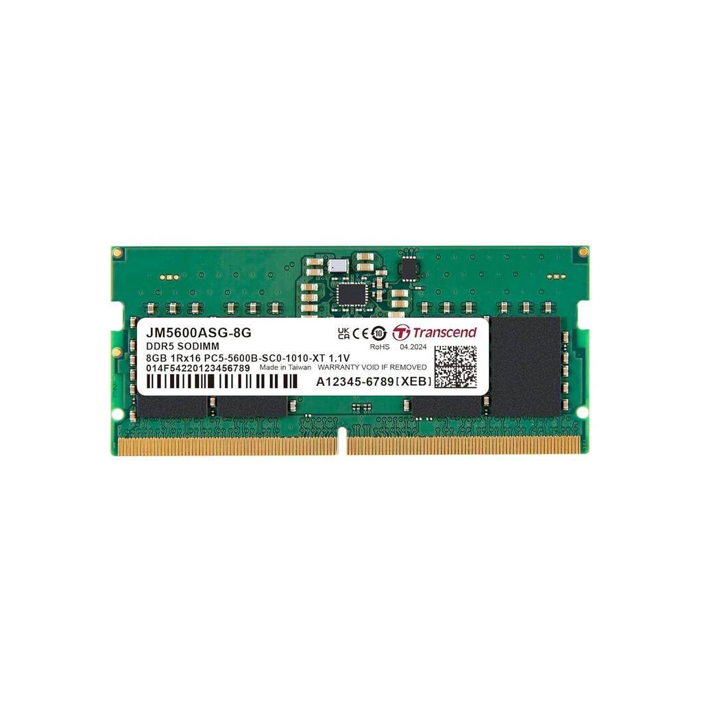 Transcend 8GB JM DDR5 5600 SO-DIMM 1Rx16 1Gx16 CL46 1.1V