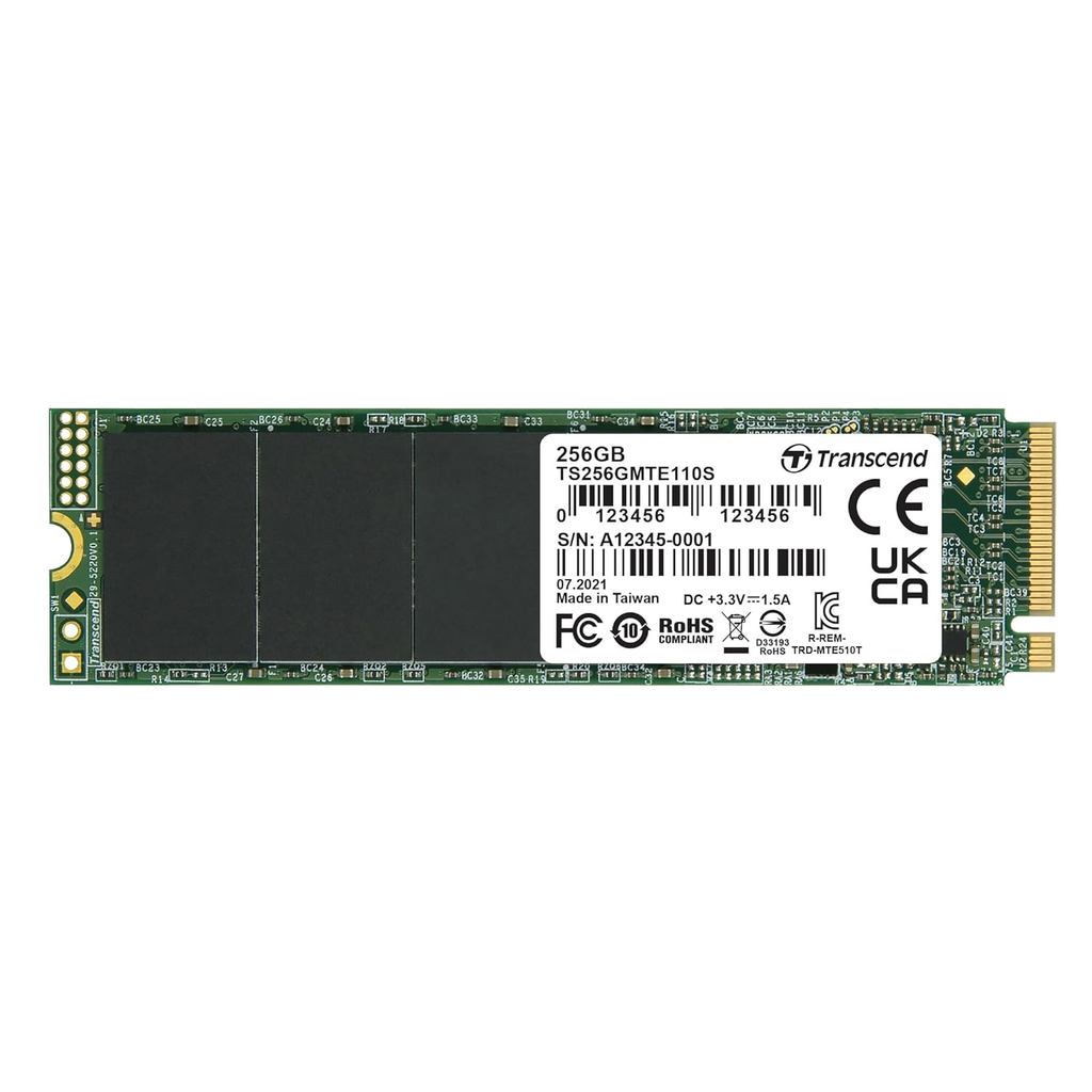 Transcend MTE110S, 256GB, M.2 2280,PCIe Gen3x4, 3D TLC