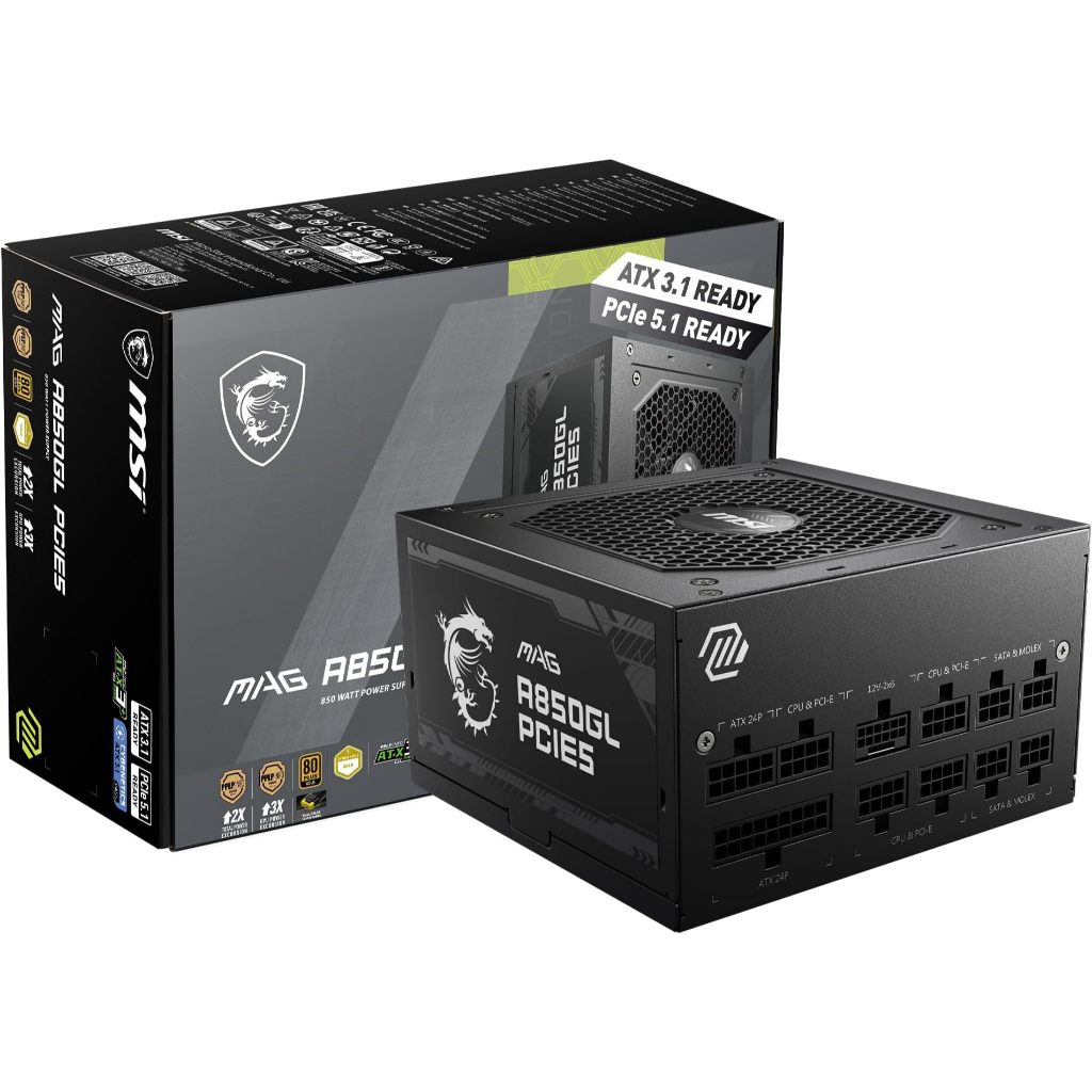 MSI MAG A850GL 850W ATX3.1 80+ GOLD FULL MODULAR PCIE 5.1 PSU