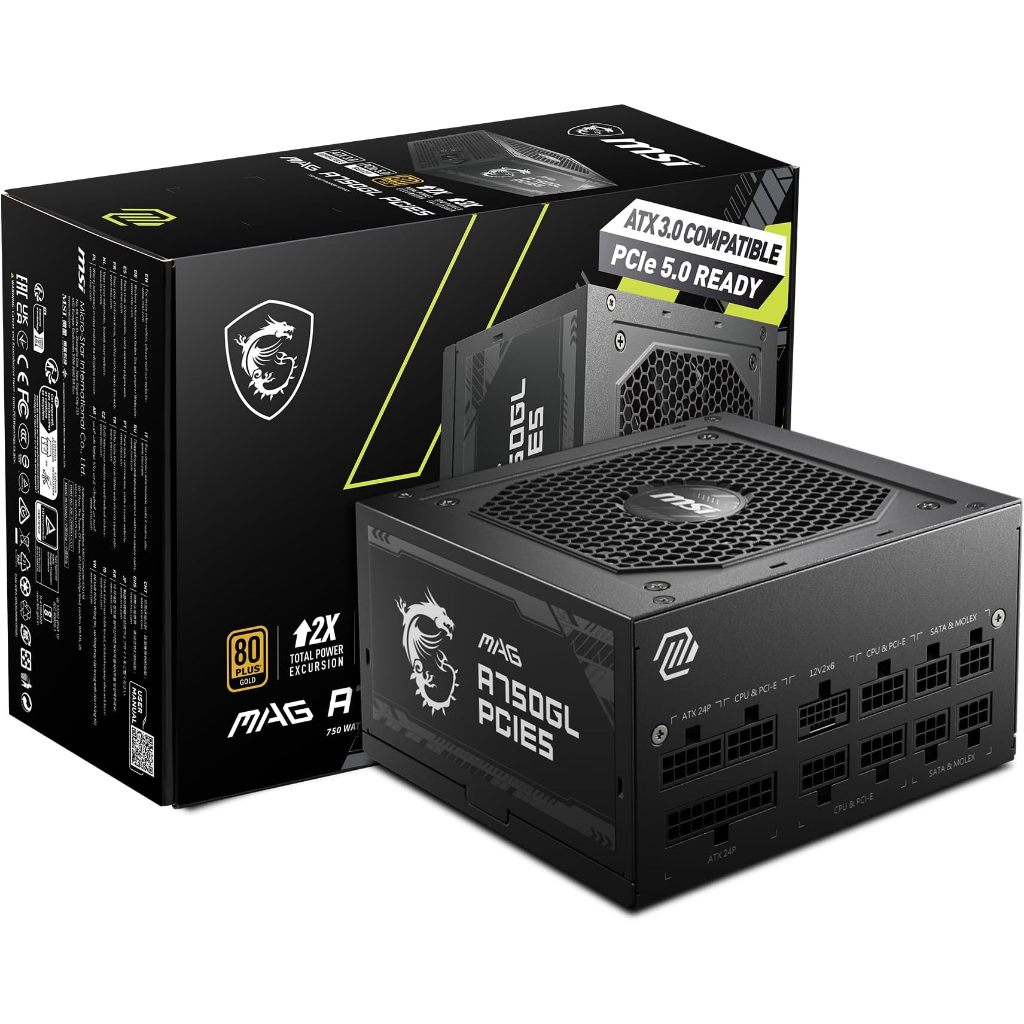 MSI MAG A750GL 750W ATX3.1 80+ GOLD FULL MODULAR PCIE 5.1 PSU