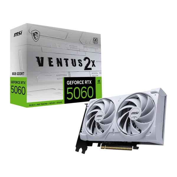 MSI RTX5060 VENTUS 2X OC 8G GAMING GRAPHICS CARD - WHITE