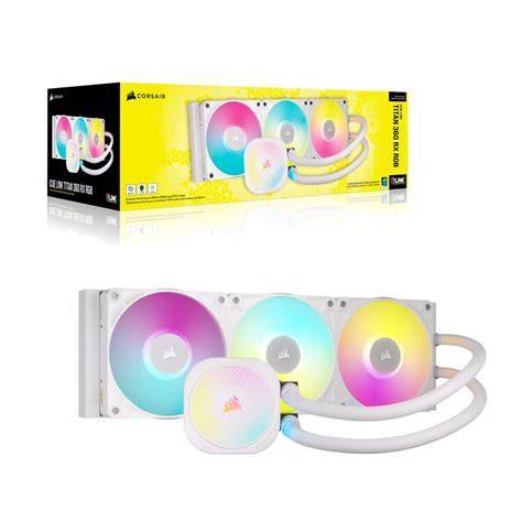 CORSAIR iCUE LINK TITAN 360 RX RGB Liquid CPU Cooler with RX120 RGB fans - White CS-CW-9061021-WW
