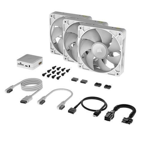 CORSAIR RX RGB Series, iCUE LINK RX120 RGB White, 120mm Fan, Triple Pack (Starter Kit) CS-CO-9051022-WW