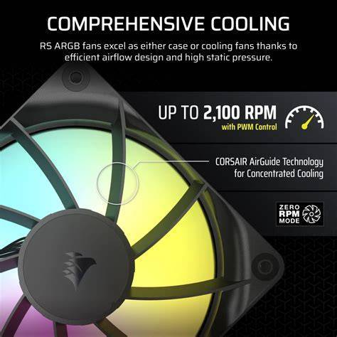 CORSAIR RS120 ARGB 120mm PWM Fan, Single Pack - Black