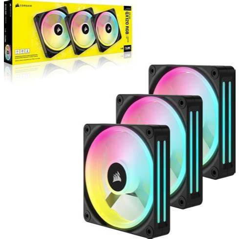 CORSAIR iCUE LINK QX120 RGB, 120mm Magnetic Dome RGB Fan, Starter Kit (Triple Fan Kit) CS-CO-9051002-WW