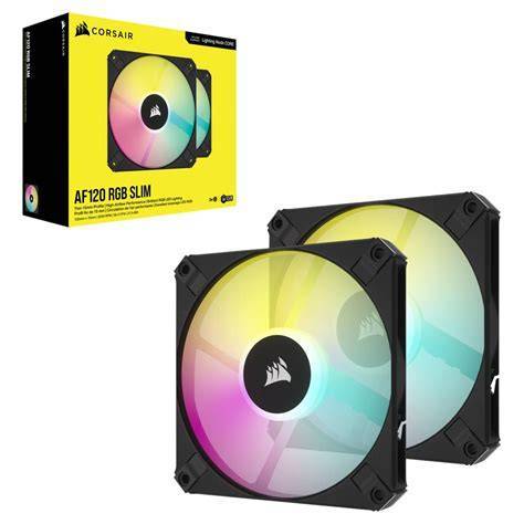Corsair iCUE AF120 RGB SLIM, Fluid Dynamic RGB Fan, Black - Dual PackCS-CO-9050163-WW