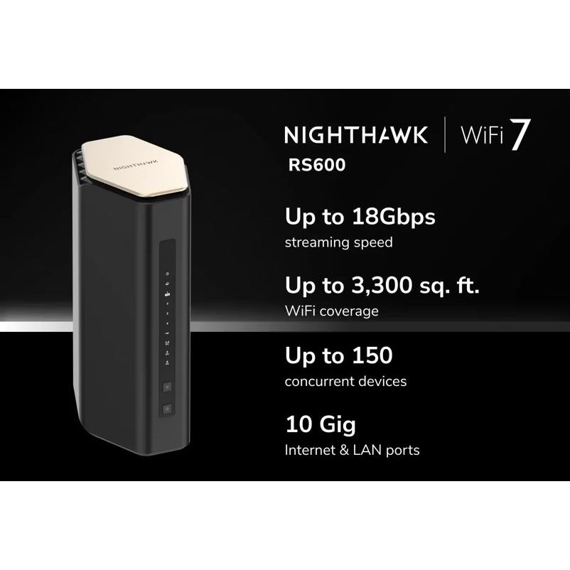 NETGEAR Nighthawk BE18000 (RS600) Tri-Band 10G WiFi 7 Router
