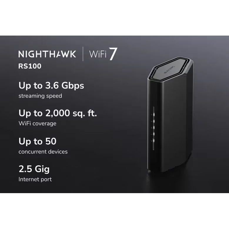 NETGEAR Nighthawk BE3600 (RS100) Dual-Band WiFi 7 Router