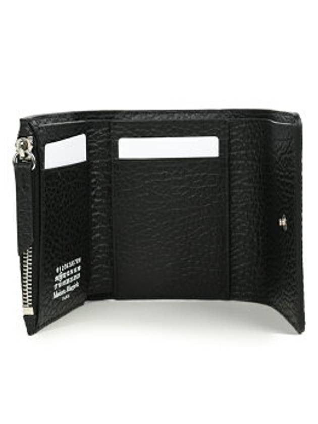 Folded Leather Wallet with Signature Stitching